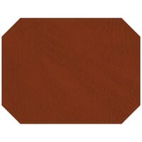 H. Risch, Inc. PLACEMATDXOCT-HARBUTTERSCOTCH Harley 16 inch x 12 inch Customizable Butterscotch Premium Sewn Faux Leather Octagon Placemat - 12/Pack