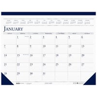 House of Doolittle 1506 18 1/2" x 13" Recycled Blue /Gray Monthly January 2024 - December 2024 Desk Pad Calendar