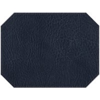 H. Risch, Inc. PLACEMATDXOCT-HARNAVY Harley 16 inch x 12 inch Customizable Navy Premium Sewn Faux Leather Octagon Placemat