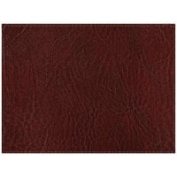 H. Risch, Inc. PLACEMATDX-HARWINE Harley 16 inch x 12 inch Customizable Wine Premium Sewn Faux Leather Rectangle Placemat - 12/Pack
