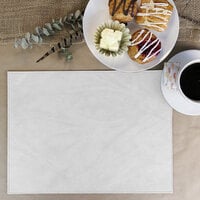 H. Risch, Inc. PLACEMATDX-HARWHITE Harley 16 inch x 12 inch Customizable White Premium Sewn Faux Leather Rectangle Placemat