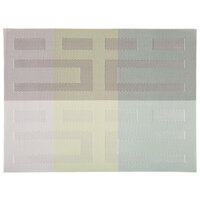 H. Risch, Inc. GA-2009 16 inch x 12 inch Multi Green / Silver Woven Vinyl Rectangle Placemat - 12/Pack