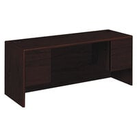 HON 10743N 10700 Series 72" x 24" x 29 1/2" Kneespace Mahogany 3/4 Height Pedestal Credenza