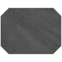 H. Risch, Inc. PLACEMATDXOCT-HARCHARCOAL Harley 16 inch x 12 inch Customizable Charcoal Premium Sewn Faux Leather Octagon Placemat