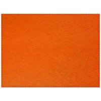H. Risch, Inc. PLACEMATDX-RIOORANGE Rio 16 inch x 12 inch Customizable Orange Premium Sewn Faux Leather Rectangle Placemat - 12/Pack