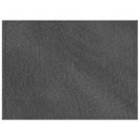 H. Risch, Inc. TABLEMAT15X11CHARCOAL 15" x 11" Customizable Charcoal Hardboard / Faux Leather Rectangle Placemat