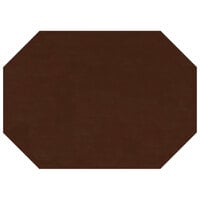 H. Risch, Inc. PLACEMATOCT16X11.375BROWN 16 inch x 11 3/8 inch Customizable Brown Vinyl Octagon Placemat