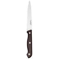 World Tableware 201 2632 9 1/4 inch Stainless Steel Steak Knife with Black Bakelite Handle - 12/Pack