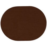 H. Risch, Inc. PLACEMATOVAL17x13BROWN 17" x 13" Customizable Brown Vinyl Oval Placemat - 12/Pack
