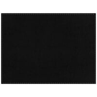 H. Risch, Inc. PLACEMATDX-TAMBLACK Tamarac 16 inch x 12 inch Customizable Black Premium Sewn Faux Leather Rectangle Placemat