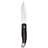 World Tableware 201 2892 Baron Euro 9 3/4 inch Stainless Steel Steak Knife with Black Plastic Handle - 12/Pack