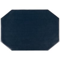 H. Risch, Inc. PLACEMATOCT16X11.375BLUE 16 inch x 11 3/8 inch Customizable Blue Vinyl Octagon Placemat - 12/Pack
