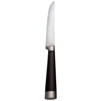 World Tableware 201 2822 Shanghai 9 inch Stainless Steel Serrated Steak Knife with Black Plastic Handle - 12/Pack