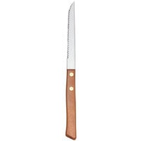 World Tableware 200 1482 8 inch Stainless Steel Steak Knife with Wood Handle - 24/Case