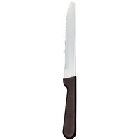 World Tableware 201 2702 8 3/4 inch Stainless Steel Steak Knife with Black Polypropylene Handle - 12/Pack