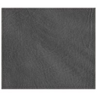 H. Risch, Inc. TABLEMAT15X13CHARCOAL 15" x 13" Customizable Charcoal Hardboard / Faux Leather Rectangle Placemat