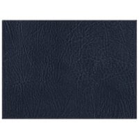 H. Risch, Inc. TABLEMAT15X11NAVY 15" x 11" Customizable Navy Hardboard / Faux Leather Rectangle Placemat