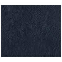 H. Risch, Inc. TABLEMAT15X13NAVY 15" x 13" Customizable Navy Hardboard / Faux Leather Rectangle Placemat