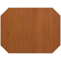 H. Risch, Inc. PLACEMATDXOCT-SHERWOODMAPLE Sherwood 16" x 12" Customizable Maple Premium Sewn Faux Wood Octagon Placemat