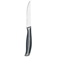 World Tableware 201 2695 Premium 8 3/4 inch Stainless Steel Steak Knife with Black Plastic Forged Handle - 12/Pack