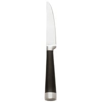 World Tableware 201 2822NS Shanghai 9 inch Stainless Steel Steak Knife with Black Plastic Handle - 12/Pack