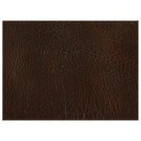 H. Risch, Inc. TABLEMAT15X11BROWN 15" x 11" Customizable Brown Hardboard / Faux Leather Rectangle Placemat