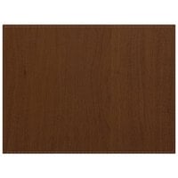 H. Risch, Inc. PLACEMATDX-SHERWOODWALNUT Sherwood 16 inch x 12 inch Customizable Walnut Premium Sewn Faux Wood Rectangle Placemat - 12/Pack