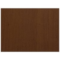 H. Risch, Inc. PLACEMATDX-SHERWOODWALNUT Sherwood 16" x 12" Customizable Walnut Premium Sewn Faux Wood Rectangle Placemat