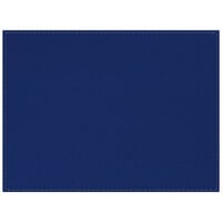 H. Risch, Inc. PLACEMATDX-RIOBLUE Rio 16 inch x 12 inch Customizable Blue Premium Sewn Faux Leather Rectangle Placemat - 12/Pack