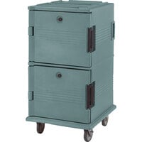 Cambro UPC1600HD401 Ultra Camcarts® Slate Blue Insulated Food Pan Carrier with Heavy-Duty Casters - Holds 24 Pans