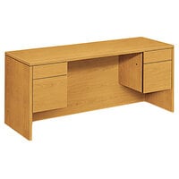 HON 10565CC 10500 Series 60" x 24" x 29 1/2" Kneespace Harvest 3/4 Height Pedestal Credenza