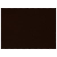 H. Risch, Inc. PLACEMATDX-RIOBROWN Rio 16" x 12" Customizable Brown Premium Sewn Faux Leather Rectangle Placemat