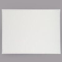 H. Risch, Inc. TABLEMAT15X11WHITE 15" x 11" Customizable White Hardboard / Faux Leather Rectangle Placemat