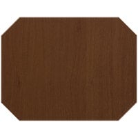 H. Risch, Inc. PLACEMATDXOCT-SHERWOODWALNUT Sherwood 16" x 12" Customizable Walnut Premium Sewn Faux Wood Octagon Placemat