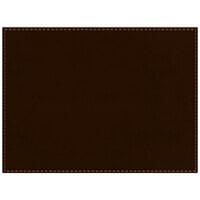 H. Risch, Inc. PLACEMATDX-TAMBROWN Tamarac 16 inch x 12 inch Customizable Brown Premium Sewn Faux Leather Rectangle Placemat - 12/Pack