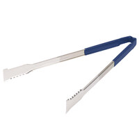 Vollrath 4791630 Jacob's Pride 16 inch Stainless Steel VersaGrip Tongs with Blue Coated Kool Touch® Handle