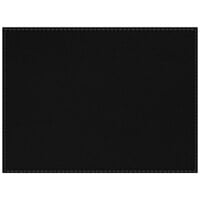 H. Risch, Inc. PLACEMATDX-RIOBLACK Rio 16" x 12" Customizable Black Premium Sewn Faux Leather Rectangle Placemat