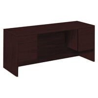 HON 10565NN 10500 Series 60" x 24" x 29 1/2" Kneespace Mahogany 3/4 Height Pedestal Credenza