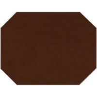 H. Risch, Inc. PLACEMATOCT17X13BROWN 17" x 13" Customizable Brown Vinyl Octagon Placemat - 12/Pack