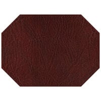 H. Risch, Inc. TABLEMATOCT15X11WINE 15 inch x 11 inch Customizable Wine Hardboard / Faux Leather Octagon Placemat