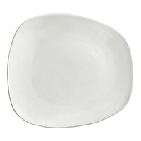 Acopa Nova 7 1/8" x 6 1/2" Cream White Asymmetric Stoneware Plate - 36/Case