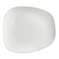 Acopa Nova 8 3/4" x 7 3/4" Cream White Asymmetric Stoneware Plate - 24/Case