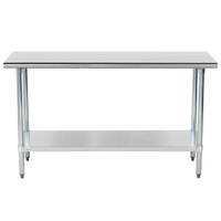 Advance Tabco GLG-365 36" x 60" 14 Gauge Stainless Steel Work Table with Galvanized Undershelf