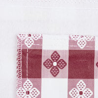 Intedge 52 inch x 52 inch Burgundy Gingham Vinyl Table Cover with Flannel Back