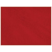 H. Risch, Inc. TABLEMAT17X13RED 17" x 13" Customizable Red Hardboard / Faux Leather Rectangle Placemat