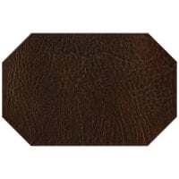 H. Risch, Inc. TABLEMATOCT17X11BROWN 17" x 11" Customizable Brown Hardboard / Faux Leather Octagon Placemat