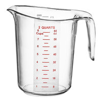 Choice 2 Qt. (8 Cups) Clear Plastic Measuring Cup with Graduations