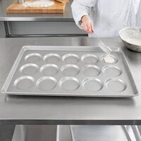 Chicago Metallic 25100 8 Compartment Glazed Aluminized Steel Mini-Loaf Pan  - 3 7/8 x 2