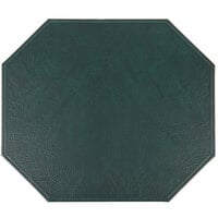 H. Risch, Inc. TABLEMATOCT15X13GREEN 15" x 13" Customizable Green Hardboard / Faux Leather Octagon Placemat