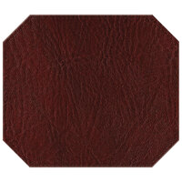 H. Risch, Inc. TABLEMATOCT15X13WINE 15" x 13" Customizable Wine Hardboard / Faux Leather Octagon Placemat